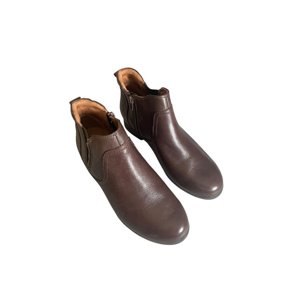 Cobb Hill Women’s 7.5 Crosbie Gore Brown Leather Ankle Boots - Picture 8 of 9